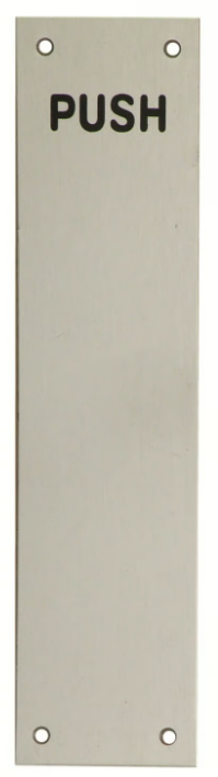 'PUSH' Finger Plate