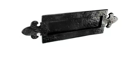 Antique Black Letterplate With Decorative Design 14" x 4"