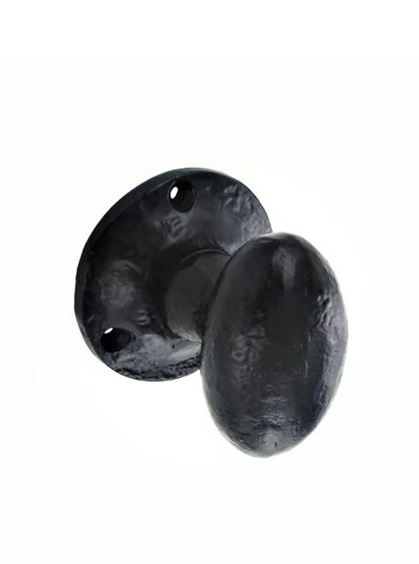 Antique Black Oval Sprung Mortice Knobset