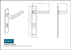 316 Narrow Plate Straight Lever