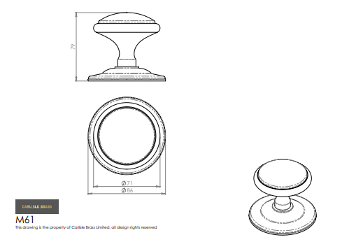 Round Centre Door Knob