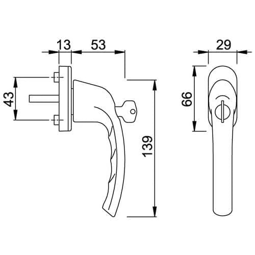 Tokyo Locking Handle for Tilt and Turn Windows