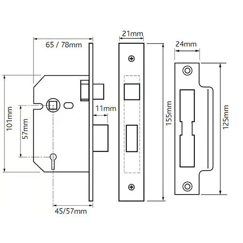 3 Lever Mortice Sashlock