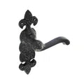 Antique Black Scroll Lever On Plate Furniture