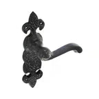Antique Black Scroll Lever On Plate Furniture
