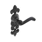 Antique Black Scroll Lever On Plate Furniture