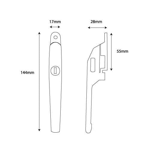 Locking Window Handle for Wooden Casement Windows