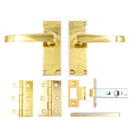 Straight Lever Door Handle, Latch and Hinge Pack
