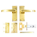 Straight Lever Door Handle, Latch and Hinge Pack
