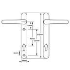 Lever Lever UPVC Multipoint Door Handles - 92mm PZ Sprung 122mm Screw Centres