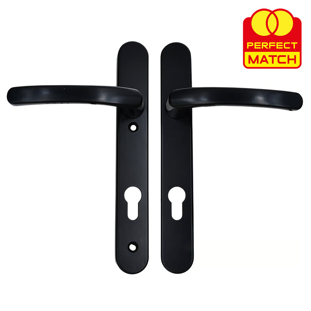 Lever Lever UPVC Multipoint Door Handles - 92mm PZ Sprung 122mm Screw Centres - Long Backplate