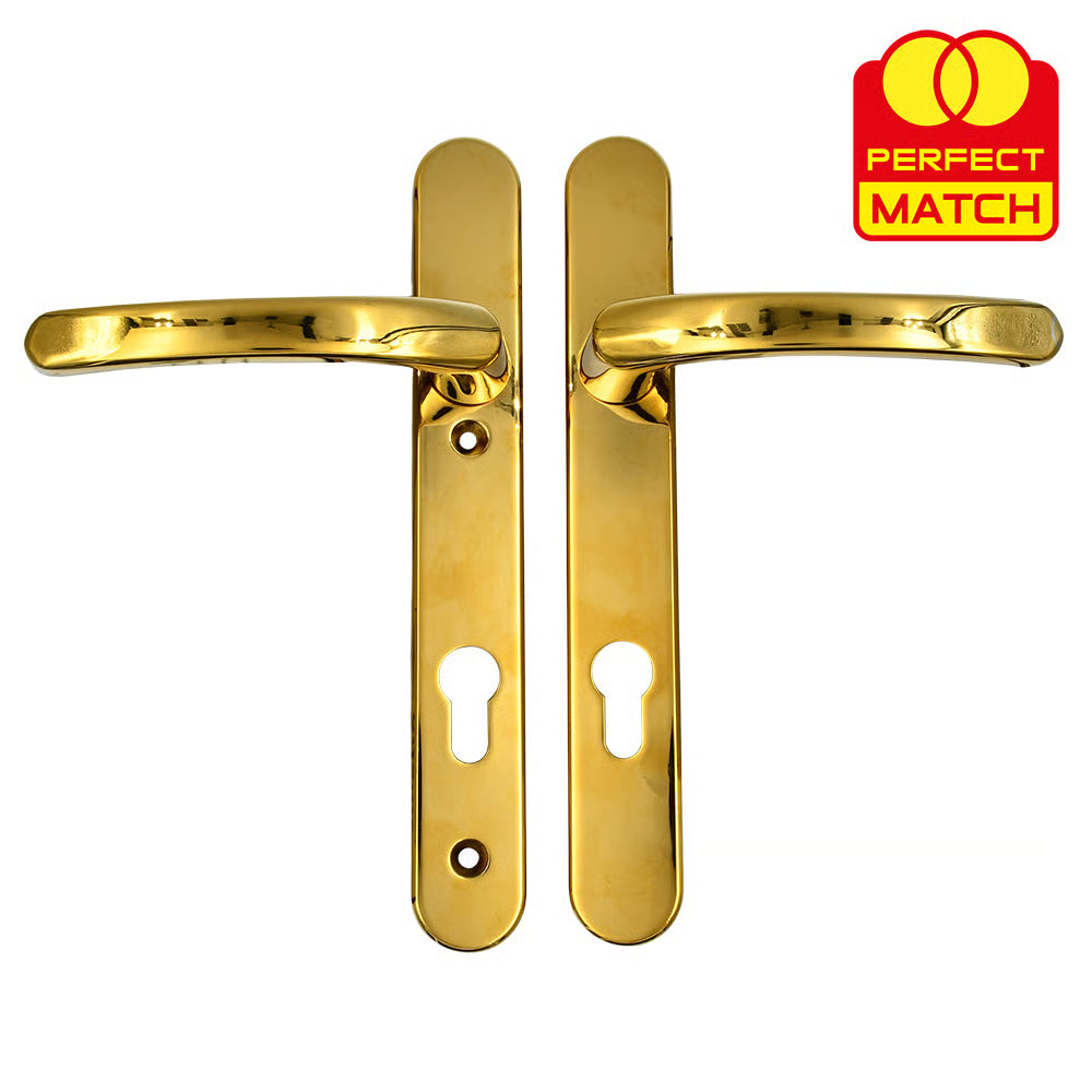 Lever Lever UPVC Multipoint Door Handles - 92mm PZ Sprung 122mm Screw Centres - Long Backplate