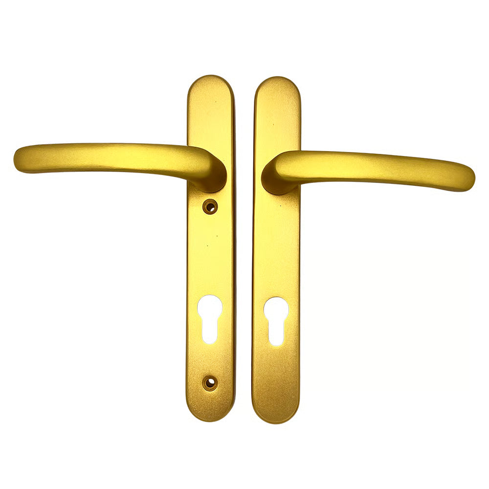 Lever Lever UPVC Multipoint Door Handles - 92mm PZ Sprung 122mm Screw Centres - Long Backplate