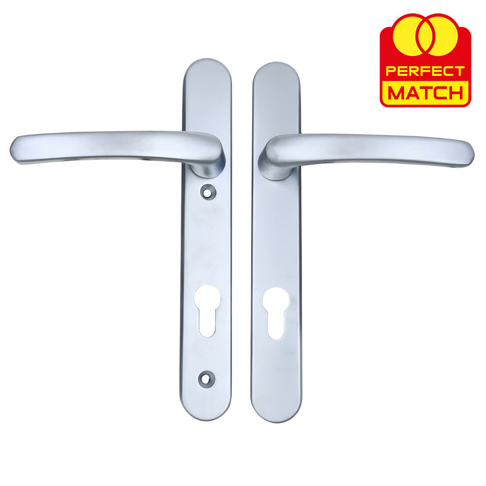 Lever Lever UPVC Multipoint Door Handles - 92mm PZ Sprung 122mm Screw Centres - Long Backplate