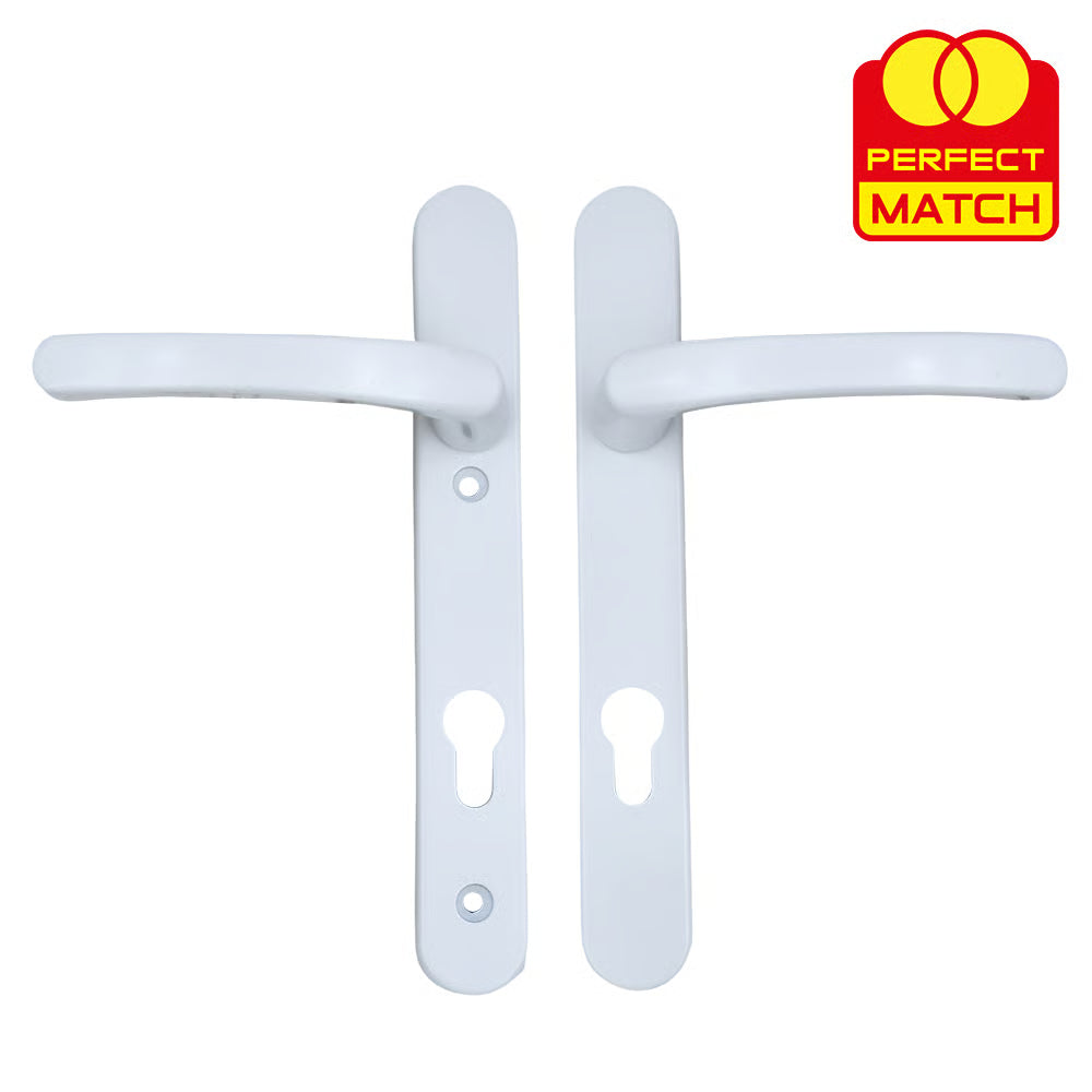 Lever Lever UPVC Multipoint Door Handles - 92mm PZ Sprung 122mm Screw Centres - Long Backplate