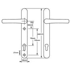 Lever Lever UPVC Multipoint Door Handles - 92mm PZ Sprung 122mm Screw Centres - Long Backplate