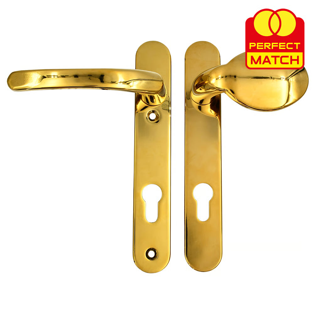 Lever Moveable Pad UPVC Multipoint Door Handles - 92mm PZ Sprung 122mm Screw Centres