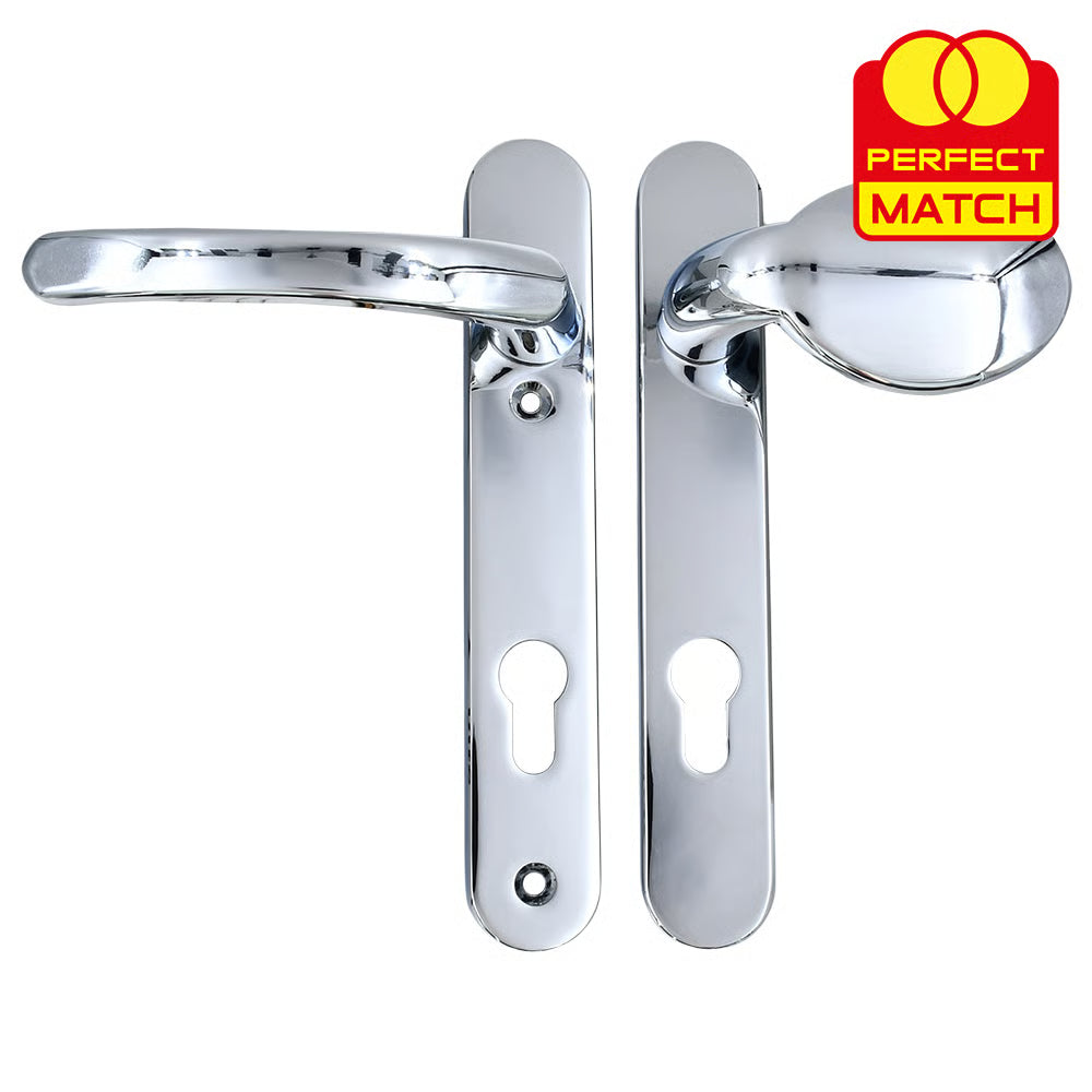 Lever Moveable Pad UPVC Multipoint Door Handles - 92mm PZ Sprung 122mm Screw Centres