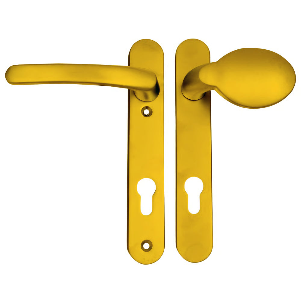 Lever Moveable Pad UPVC Multipoint Door Handles - 92mm PZ Sprung 122mm Screw Centres