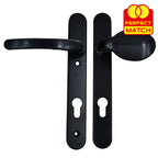 Lever Moveable Pad UPVC Multipoint Door Handles - 92mm PZ Sprung 122mm Screw Centres - Long Backplate