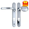 Lever Moveable Pad UPVC Multipoint Door Handles - 92mm PZ Sprung 122mm Screw Centres - Long Backplate