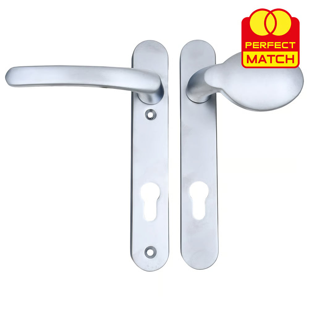 Lever Moveable Pad UPVC Multipoint Door Handles - 92mm PZ Sprung 122mm Screw Centres