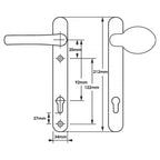 Lever Moveable Pad UPVC Multipoint Door Handles - 92mm PZ Sprung 122mm Screw Centres