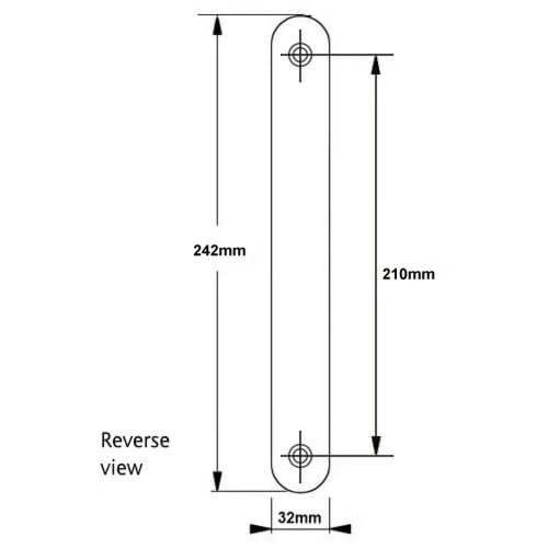 French Door External Blanking Plate 210mm Screw Centres