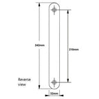 French Door External Blanking Plate 210mm Screw Centres