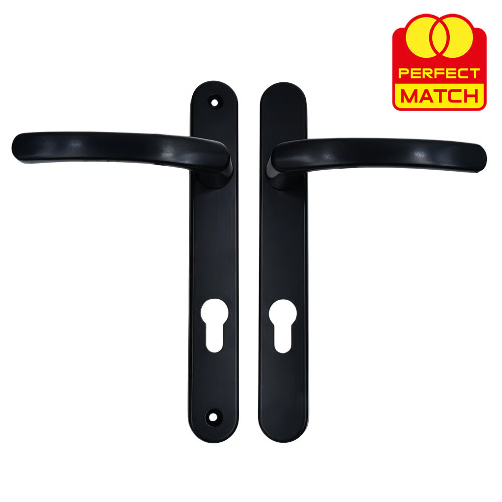 Lever Lever UPVC Multipoint Door Handles - 92mm PZ - Sprung - 203mm Screw Centres - 232mm Backplate