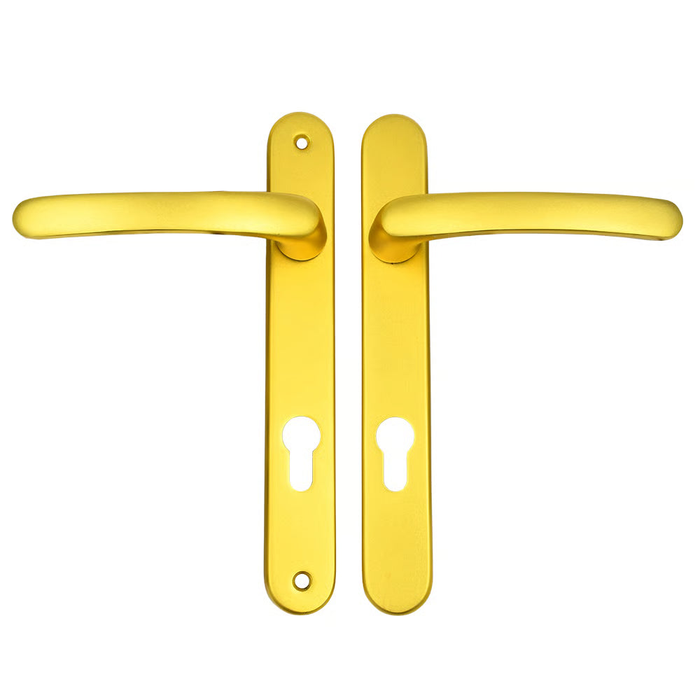 Lever Lever UPVC Multipoint Door Handles - 92mm PZ - Sprung - 203mm Screw Centres - 232mm Backplate