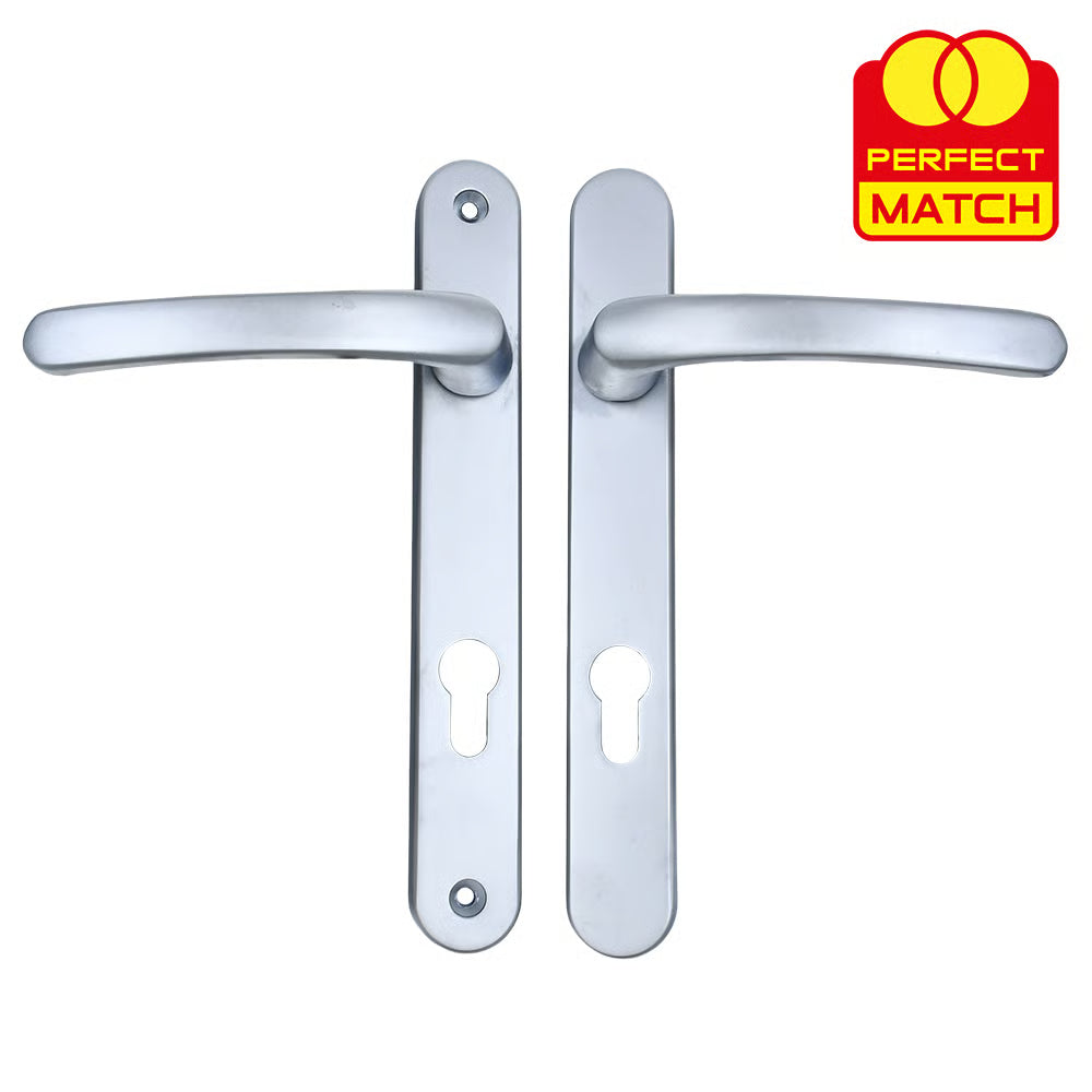Lever Lever UPVC Multipoint Door Handles - 92mm PZ - Sprung - 203mm Screw Centres - 232mm Backplate