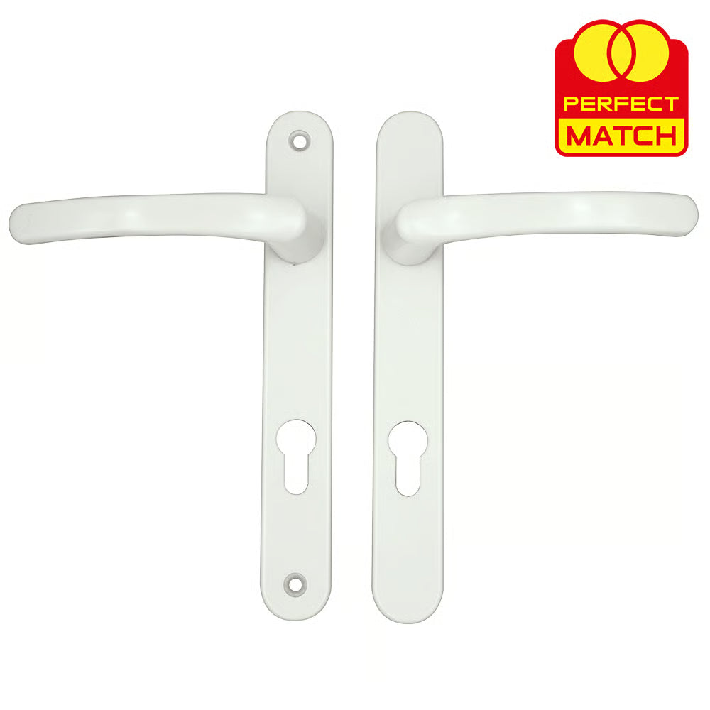 Lever Lever UPVC Multipoint Door Handles - 92mm PZ - Sprung - 203mm Screw Centres - 232mm Backplate