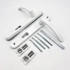 Lever Lever UPVC Multipoint Door Handles - 92mm PZ - Sprung - 203mm Screw Centres - 232mm Backplate
