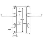 Lever Lever UPVC Multipoint Door Handles - 92mm PZ - Sprung - 203mm Screw Centres - 232mm Backplate