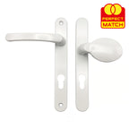 Lever Moveable Pad Offset UPVC Multipoint Door Handles - 92/70mm PZ - Sprung - 203mm Screw Centres