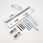 Lever Lever UPVC Multipoint Door Handles - 92mm PZ Sprung - 215mm Screw Centres - 260mm Long Backplate - 3x Fixing Points