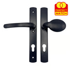Lever Moveable Pad UPVC Multipoint Door Handles - 92mm PZ - Sprung - 215mm Screw Centres - 3x Fixings