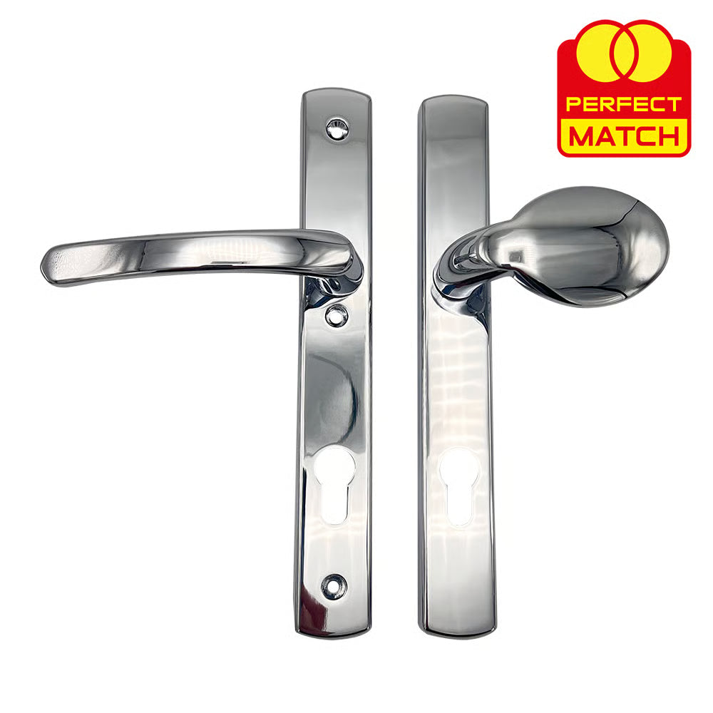 Lever Moveable Pad UPVC Multipoint Door Handles - 92mm PZ - Sprung - 215mm Screw Centres - 3x Fixings