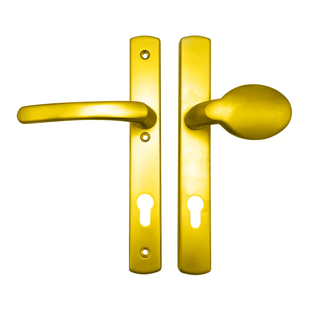 Lever Moveable Pad UPVC Multipoint Door Handles - 92mm PZ - Sprung - 215mm Screw Centres - 3x Fixings