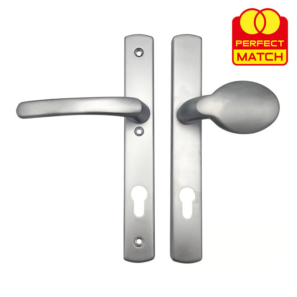Lever Moveable Pad UPVC Multipoint Door Handles - 92mm PZ - Sprung - 215mm Screw Centres - 3x Fixings