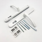 Lever Lever UPVC Multipoint Door Handles - 92mm PZ Sprung 240mm Screw Centres - 270mm Long Backplate