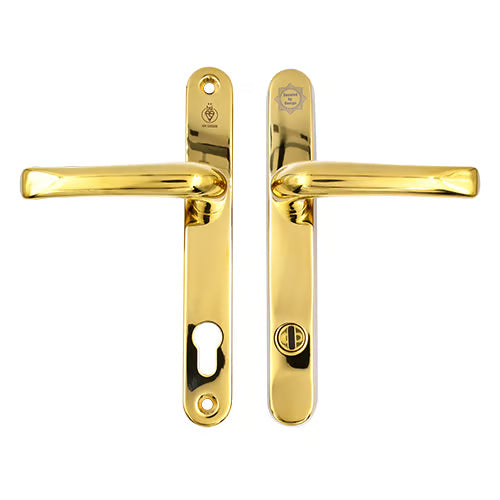 TS007 2 Star Grade 304 Stainless Steel Lever Lever UPVC Multipoint Door Handles - 92mm PZ Sprung 210mm Screw Centres