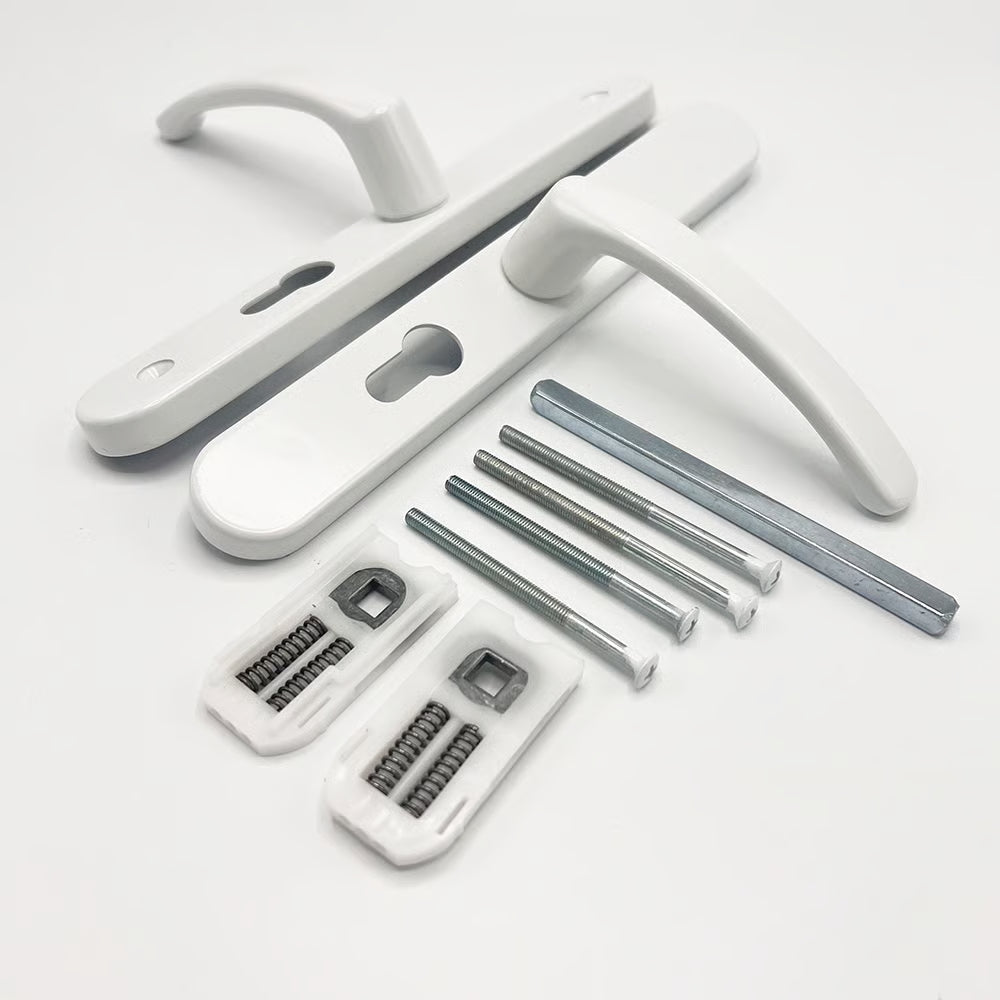 Lever Lever UPVC Multipoint Door Handles - 48mm PZ - Sprung - 200mm Screw Centres