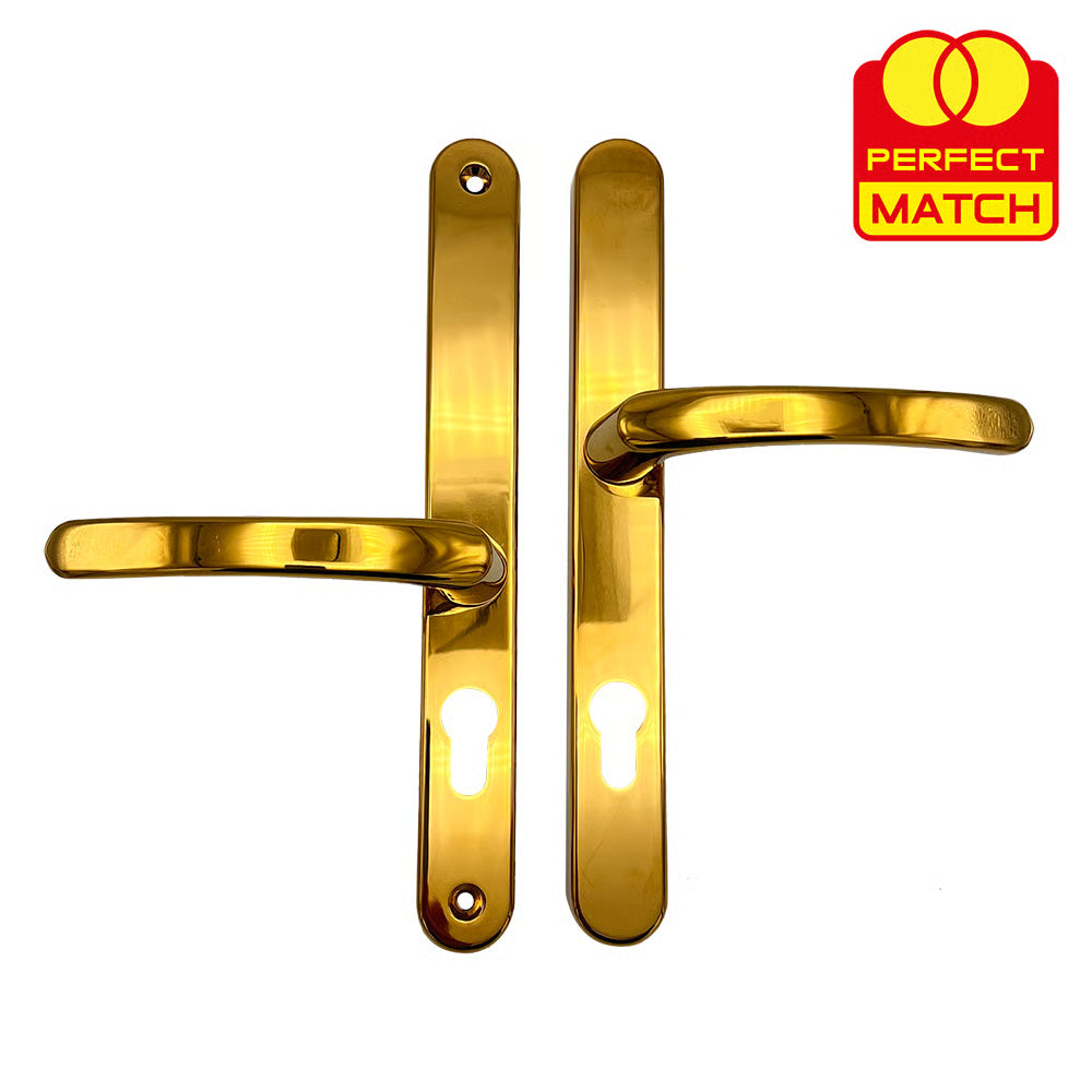 LeverLever Offset UPVC Multipoint Door Handles - 48/87mm PZ - Sprung - 240mm Screw Centres