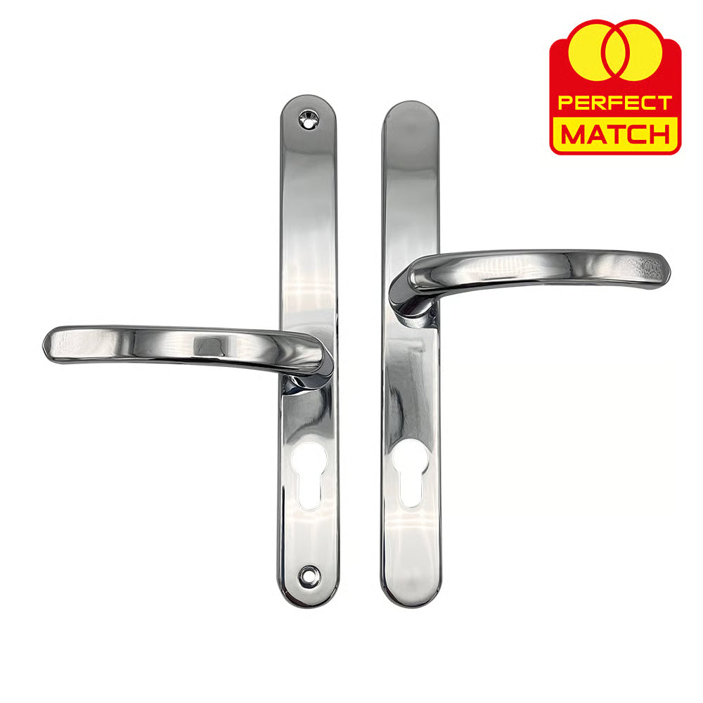 LeverLever Offset UPVC Multipoint Door Handles - 48/87mm PZ - Sprung - 240mm Screw Centres