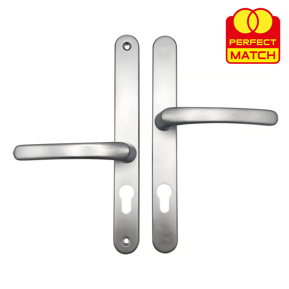 LeverLever Offset UPVC Multipoint Door Handles - 48/87mm PZ - Sprung - 240mm Screw Centres