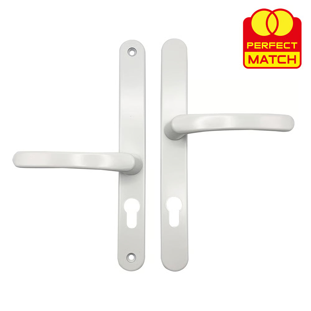 LeverLever Offset UPVC Multipoint Door Handles - 48/87mm PZ - Sprung - 240mm Screw Centres