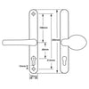 Lever Moveable Pad UPVC Multipoint Door Handles - 68mm PZ Sprung 215mm Screw Centres