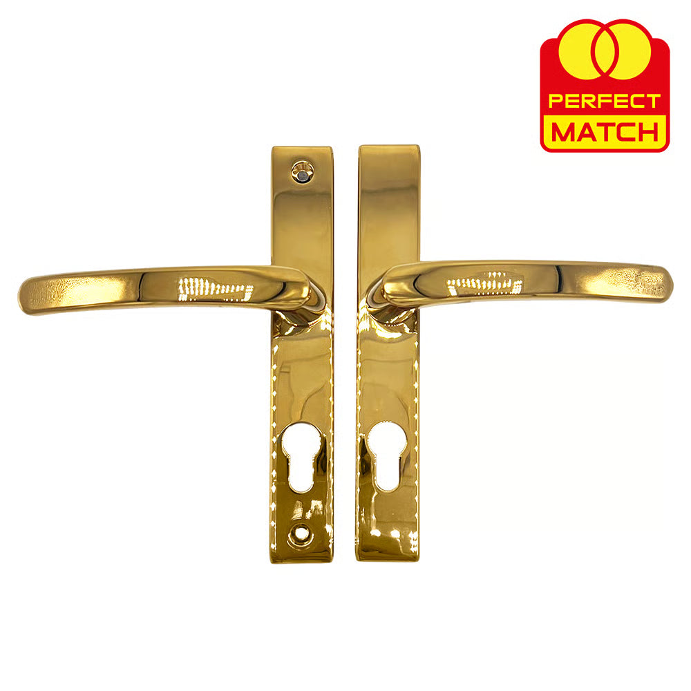 Lever Lever UPVC Multipoint Door Handles - 70mm PZ - Sprung - 180mm Screw Centres - 7mm Follower